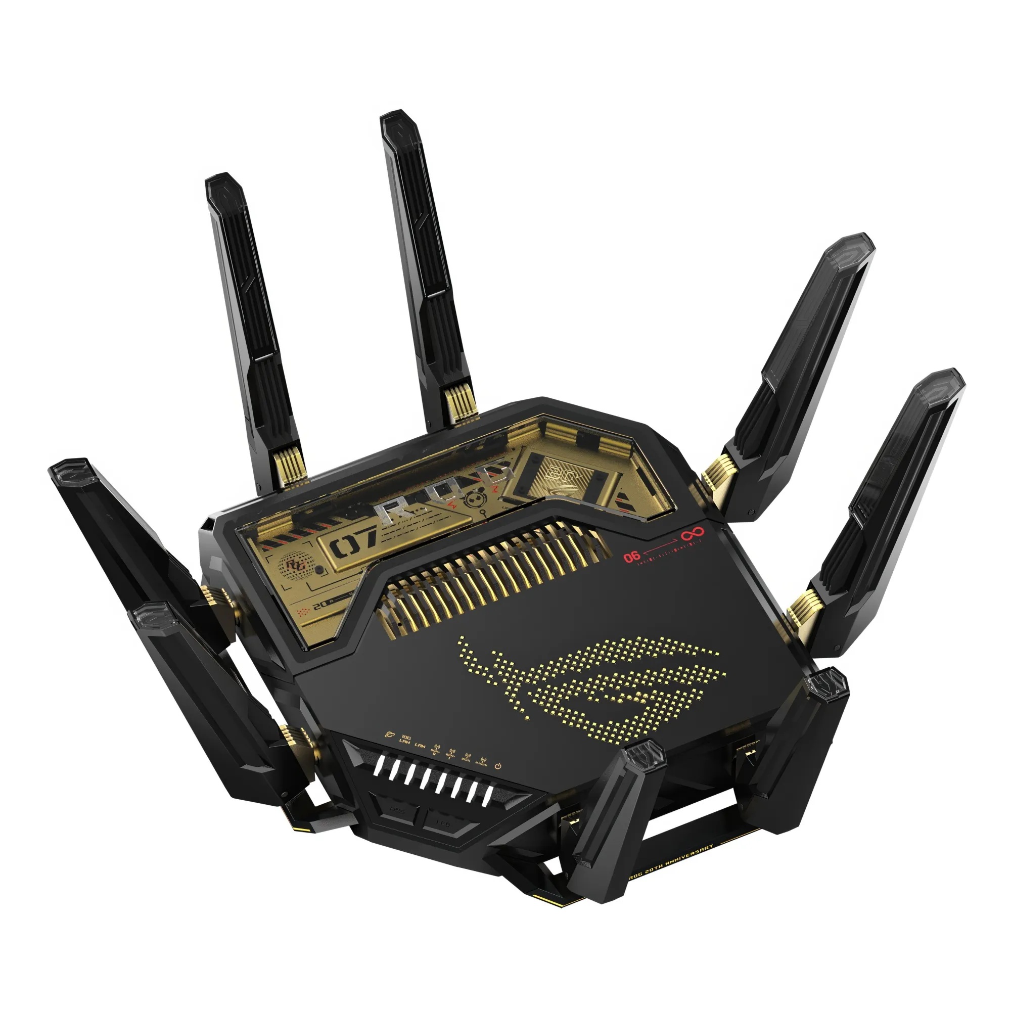 ASUS ROG Rapture GT-BE98 Pro Edition 20 - Router Gaming WiFi 7 Quad-Band, Dual 10G, 20° Anniversario
