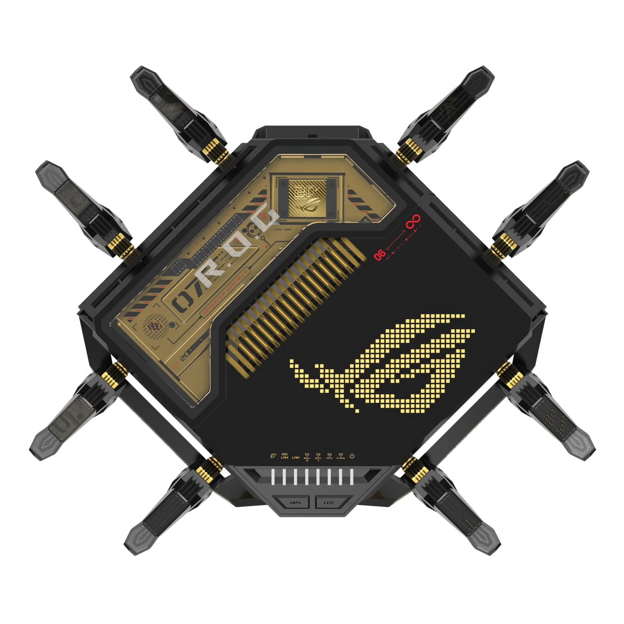 ASUS ROG Rapture GT-BE98 Pro Edition 20 - Router Gaming WiFi 7 Quad-Band, Dual 10G, 20° Anniversario - immagine 5