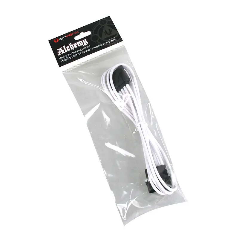 BitFenix Adattatore da Molex a SATA 45 cm - sleeved white/black - immagine 5
