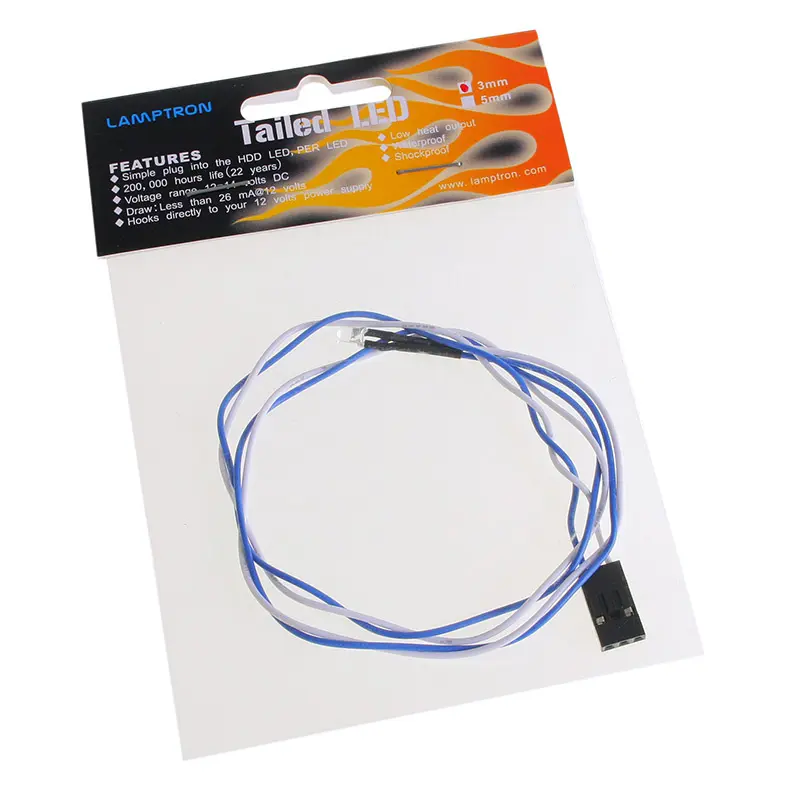 Lamptron 3mm Ultra bright LED con cavo - orange - immagine 3