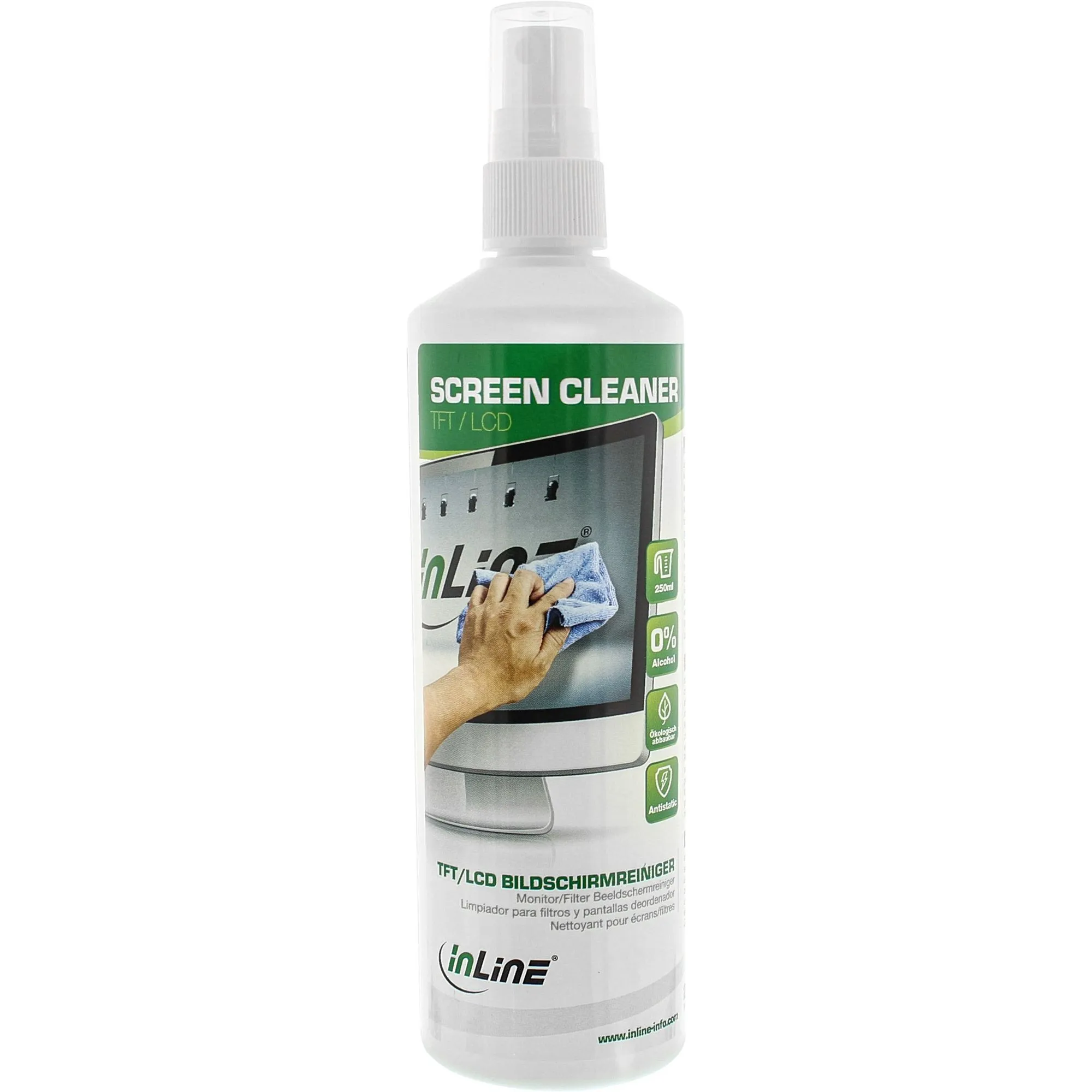 InLine Detergente Spray per Monitor TFT/LCD - Pumpspray 250 ml senza alcol
