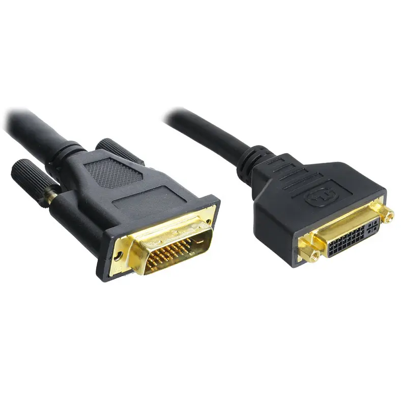 Cavo Monitor DVI-D 24+1 Maschio-Femmina Dorato Nero - 5m