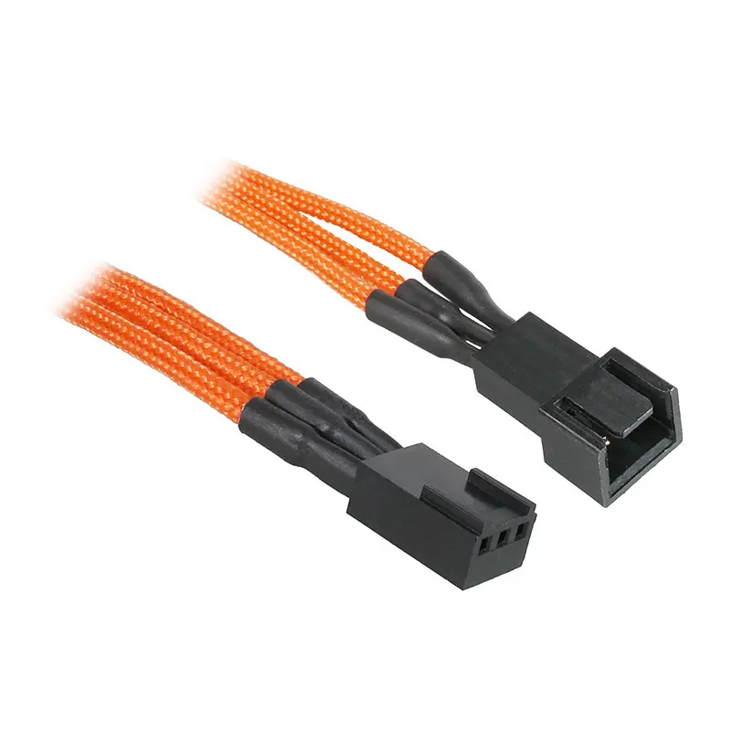 BitFenix Prolunga 3-Pin 30cm - sleeved orange/black