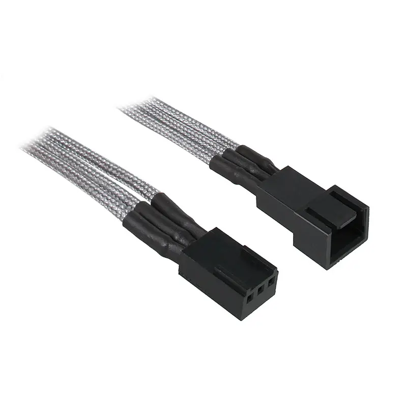 BitFenix Prolunga 3-Pin 60cm - sleeved silver/black