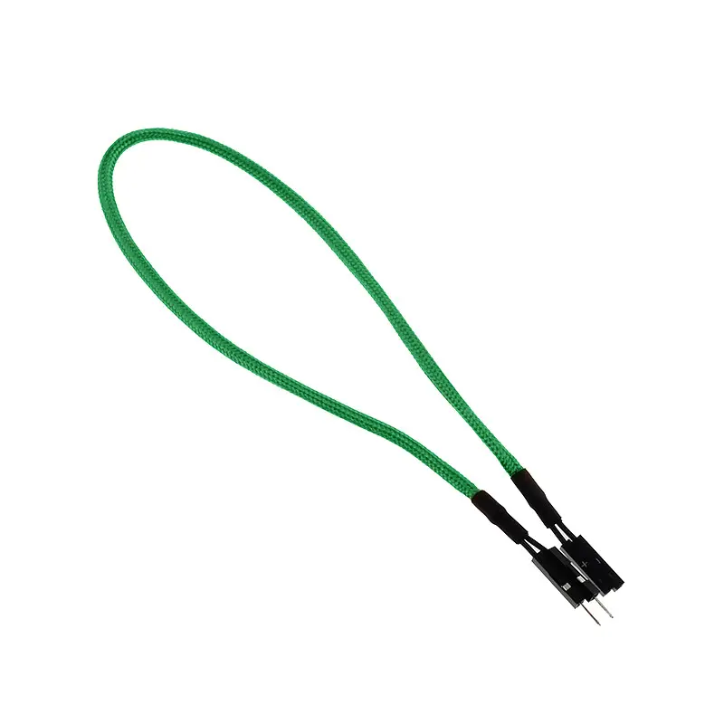 BitFenix prolunga cavo Pannello I/O 2-Pin 30cm - sleeved green/black - immagine 2