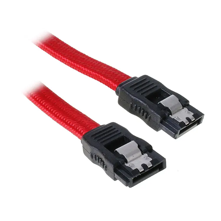 BitFenix Cavo SATA 3 30cm - sleeved Rosso/Nero