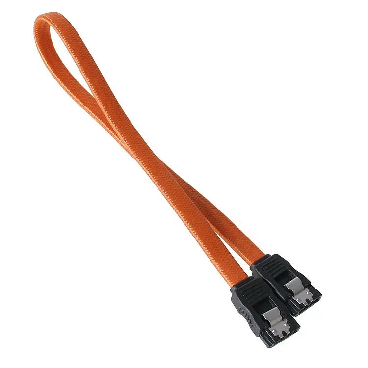 BitFenix Cavo SATA 3 30cm - sleeved Arancione/Nero - immagine 2