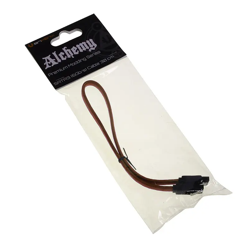 BitFenix Cavo SATA 3 30cm - sleeved Arancione/Nero - immagine 3
