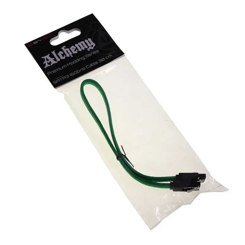 BitFenix Cavo SATA 3 30cm - sleeved Verde/Nero - immagine 3