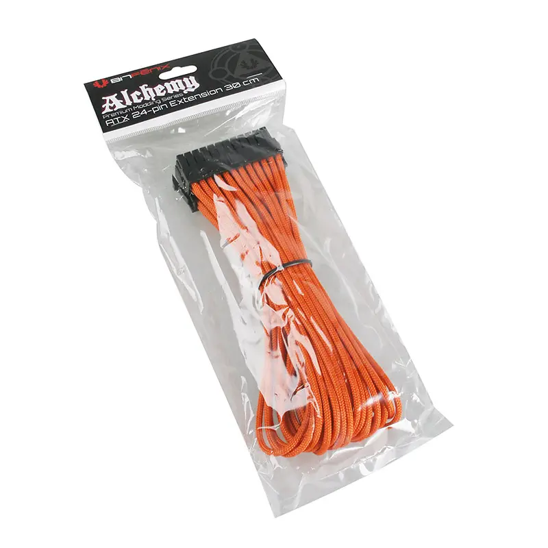 BitFenix Prolunga 24-Pin ATX 30cm - Sleeved Arancione - immagine 4
