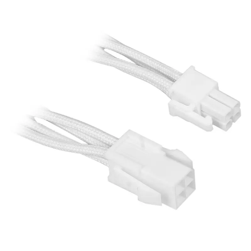 BitFenix Prolunga 4-Pin ATX12V 45cm - sleeved white/white