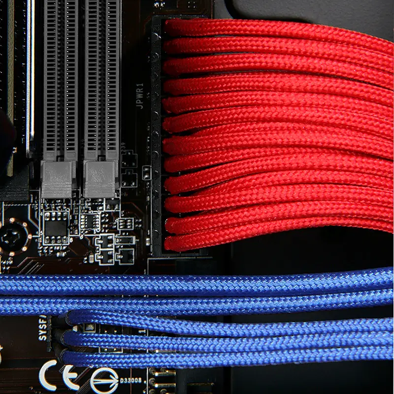 BitFenix Prolunga 4-Pin ATX12V 45cm - Sleeved Rosso/Nero - immagine 4