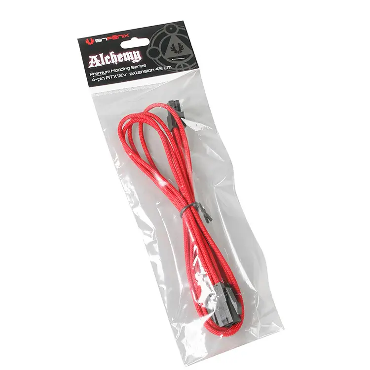 BitFenix Prolunga 4-Pin ATX12V 45cm - Sleeved Rosso/Nero - immagine 5