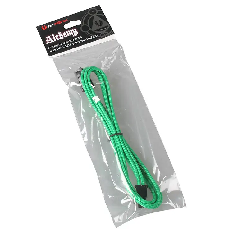 BitFenix Prolunga 4-Pin ATX12V 45cm - sleeved Verde/Nero - immagine 5