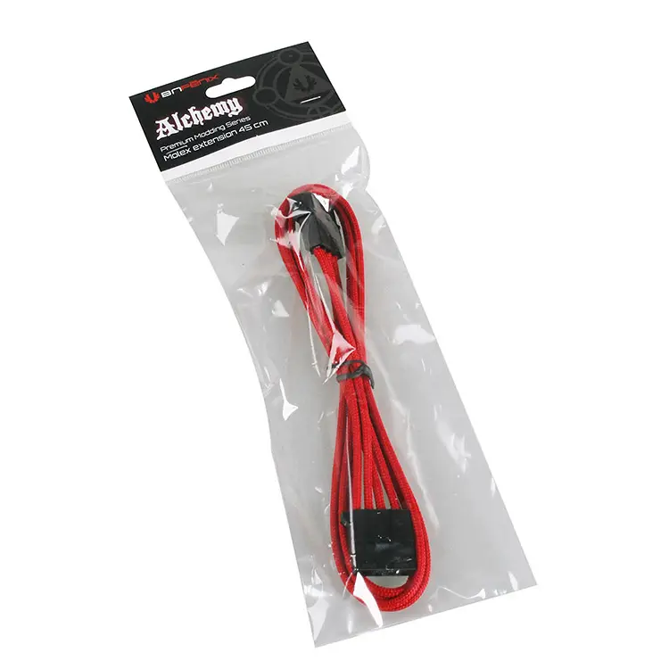 BitFenix Prolunga 4-Pin Molex 45cm - Sleeve Rosso - immagine 5