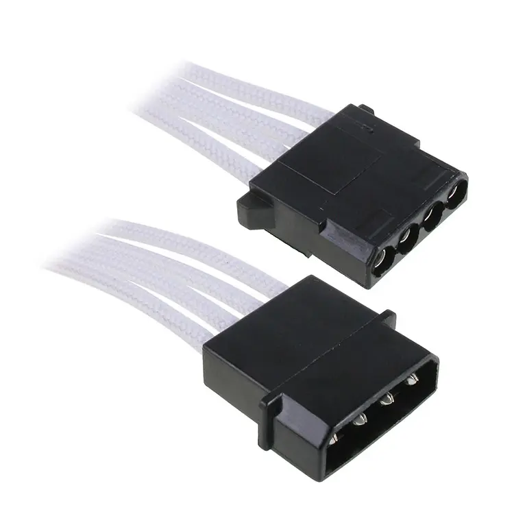 BitFenix Prolunga 4-Pin Molex 45cm - sleeved white/black