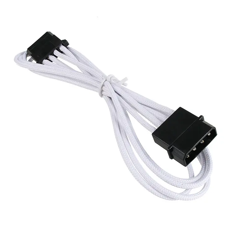 BitFenix Prolunga 4-Pin Molex 45cm - sleeved white/black - immagine 2