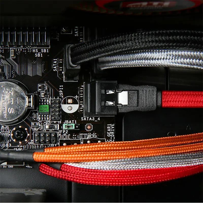 BitFenix Prolunga 4-Pin Molex 45cm - sleeved orange/black - immagine 4