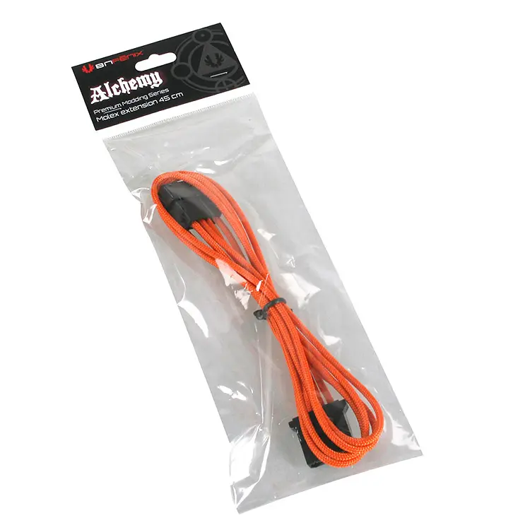 BitFenix Prolunga 4-Pin Molex 45cm - sleeved orange/black - immagine 5