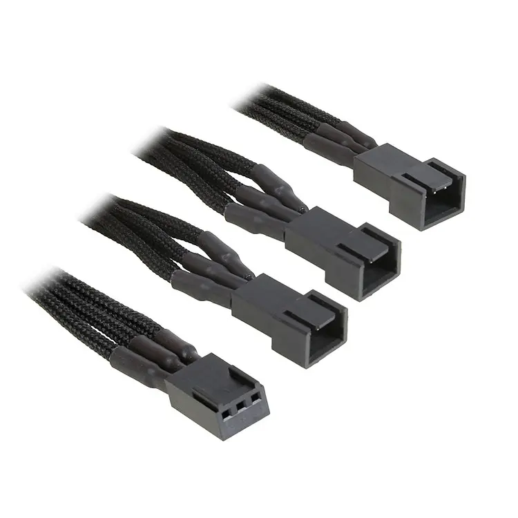 BitFenix Adattatore da 3-Pin a 3x 3-Pin 60cm - Sleeved Nero/Nero