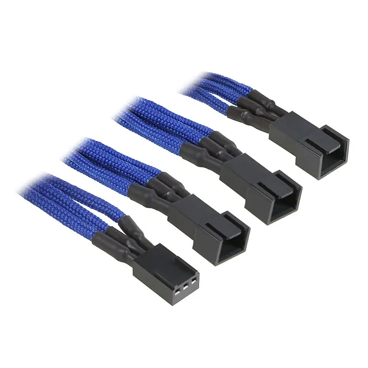 BitFenix Adattatore da 3-Pin a 3x 3-Pin 60cm - sleeved blue/black