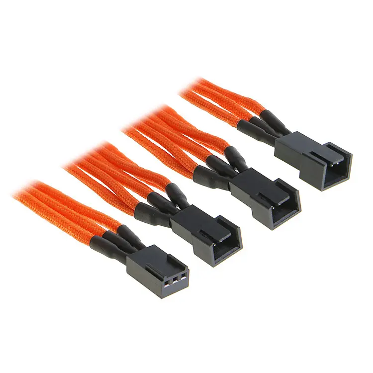 BitFenix Adattatore da 3-Pin a 3x 3-Pin 60cm - sleeved orange/black