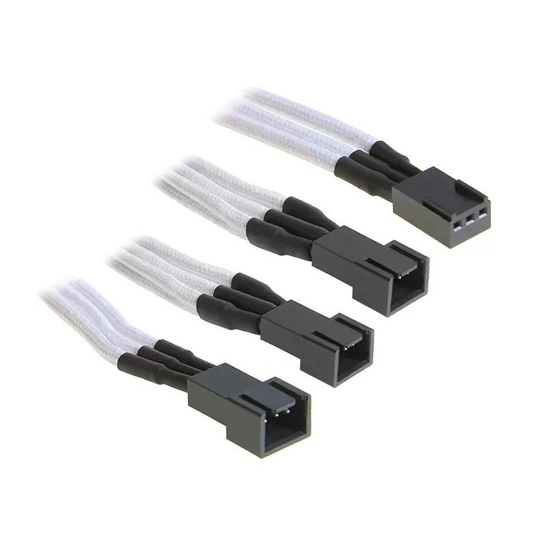 BitFenix Adattatore da 3-Pin a 3x 3-Pin 60cm - sleeved white/black