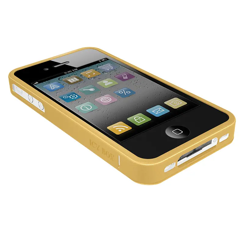 Icy Box IB-i045-Gd Protection Frame per iPhone 4/4S, Alluminio - Oro