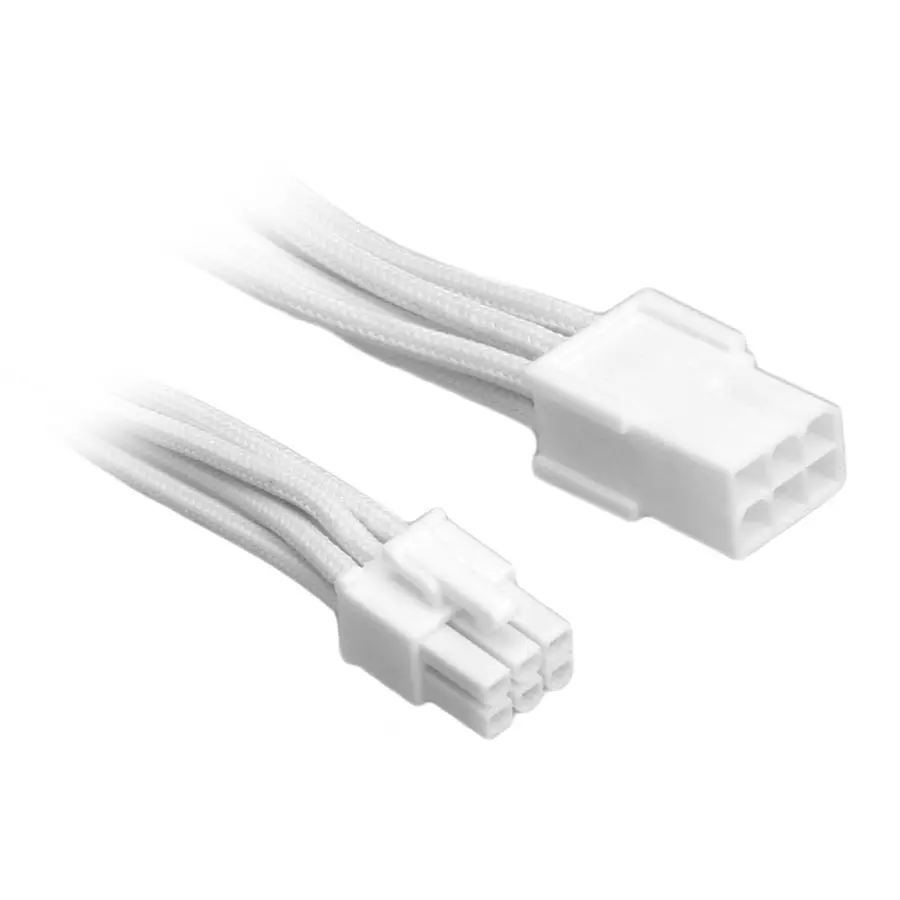 BitFenix Prolunga 6-Pin 45cm - sleeved white/white