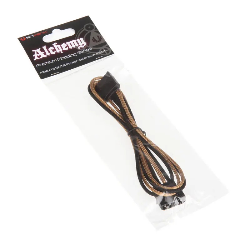 BitFenix Adattatore da Molex a SATA 45 cm - sleeved Oro/Nero - immagine 3