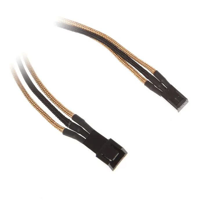 BitFenix Prolunga 3-Pin 60cm - sleeved Nero/Oro