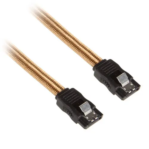 BitFenix Cavo SATA 3 30cm - sleeved Nero/Oro
