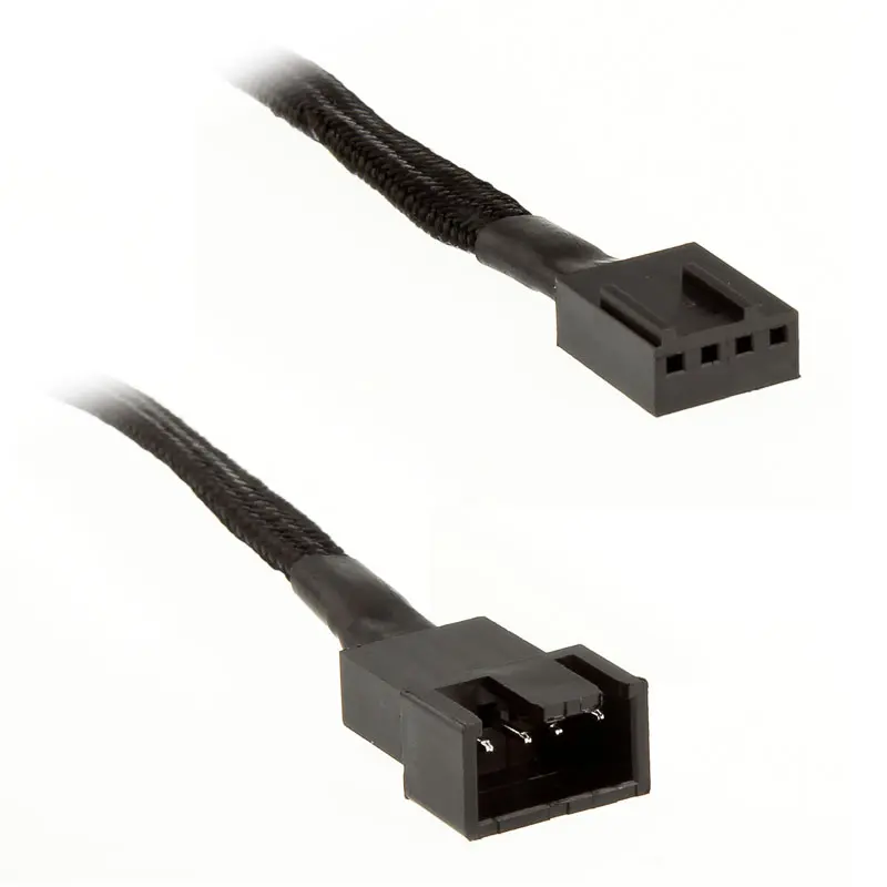 Silverstone Prolunga 4-Pin PWM 30cm - sleeved Nero/Nero