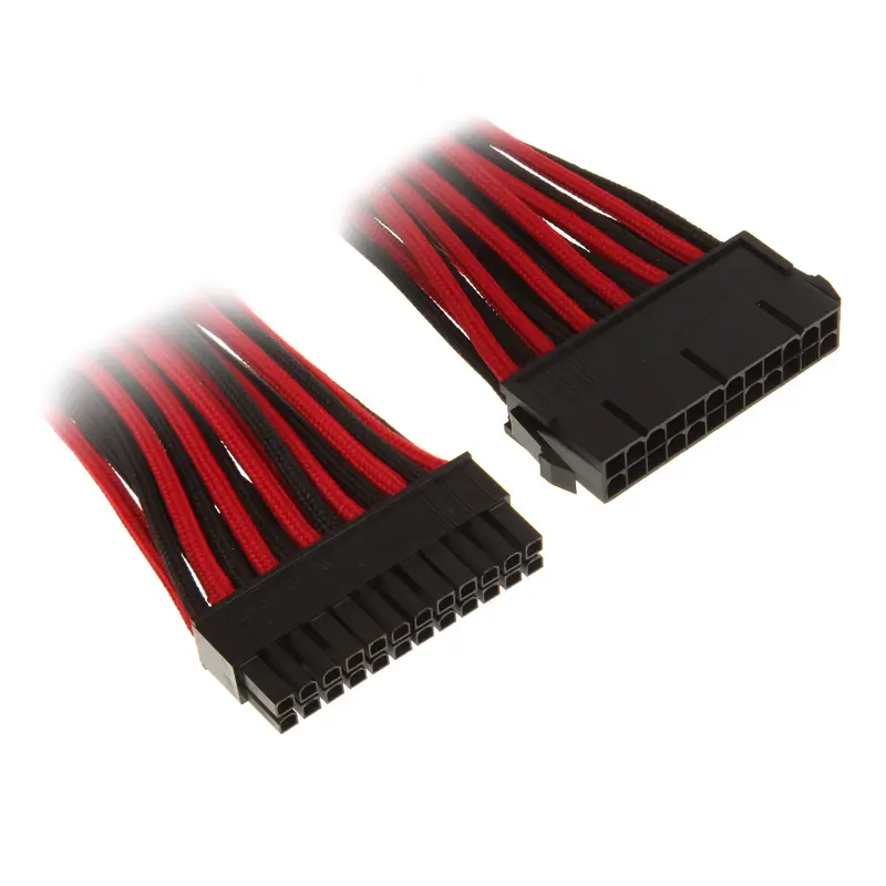 BitFenix Prolunga 24-Pin ATX 30cm - sleeved Rosso/Nero
