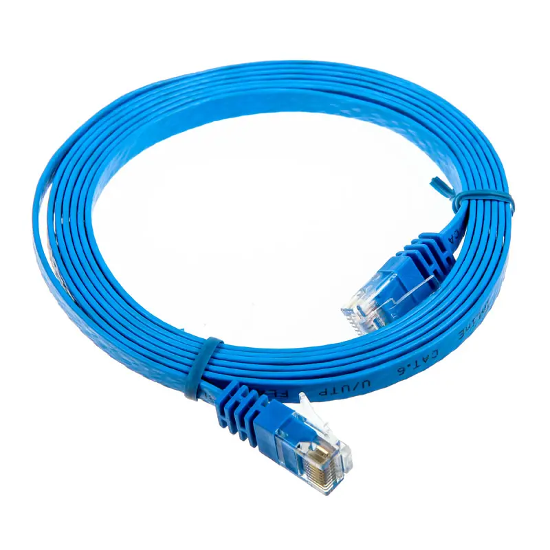 InLine Cavo Patch Piatto 10m U/UTP, Cat.6 - Blu - immagine 2
