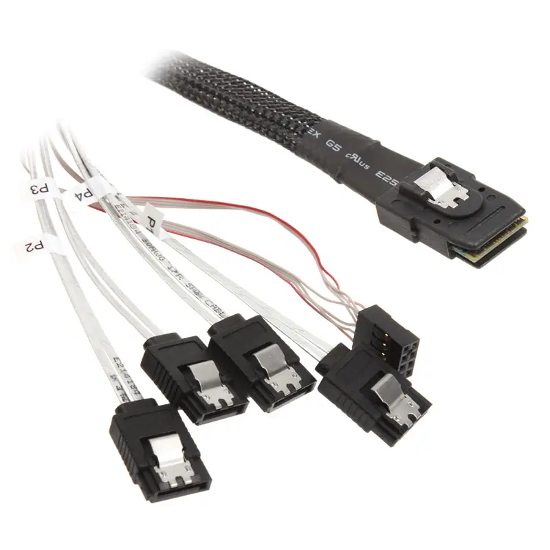Silverstone SST-CPS03 Cavo Esterno Schermato Mini-SAS / SATA, Nero - 50cm