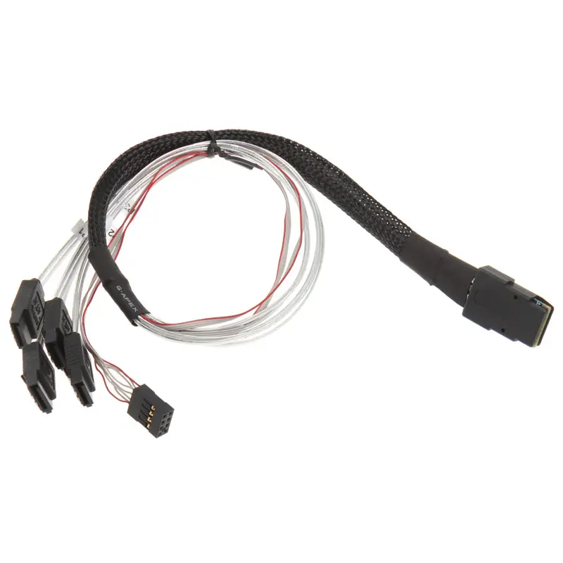 Silverstone SST-CPS03 Cavo Esterno Schermato Mini-SAS / SATA, Nero - 50cm - immagine 2