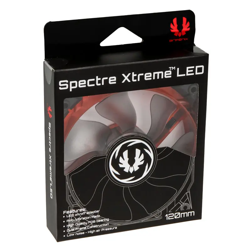 BitFenix Spectre Xtreme 120mm Fan, Frame Nero - LED Rosso - immagine 7