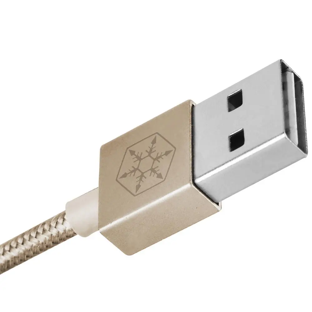 Silverstone SST-CPU01G Cavo USB-A / Micro-B, Oro - 1m