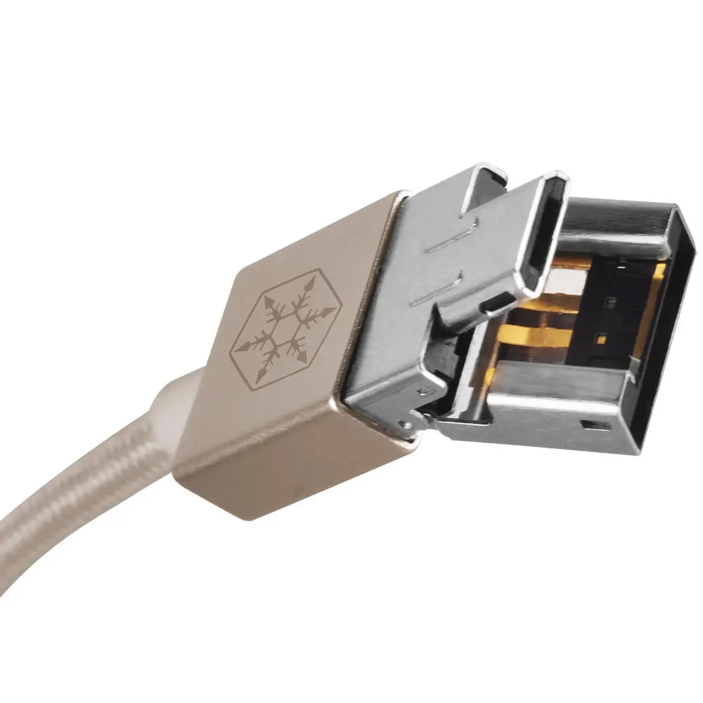 Silverstone SST-CPU02G Cavo 2in1 Micro USB / USB A, Micro-B, Oro - 1m