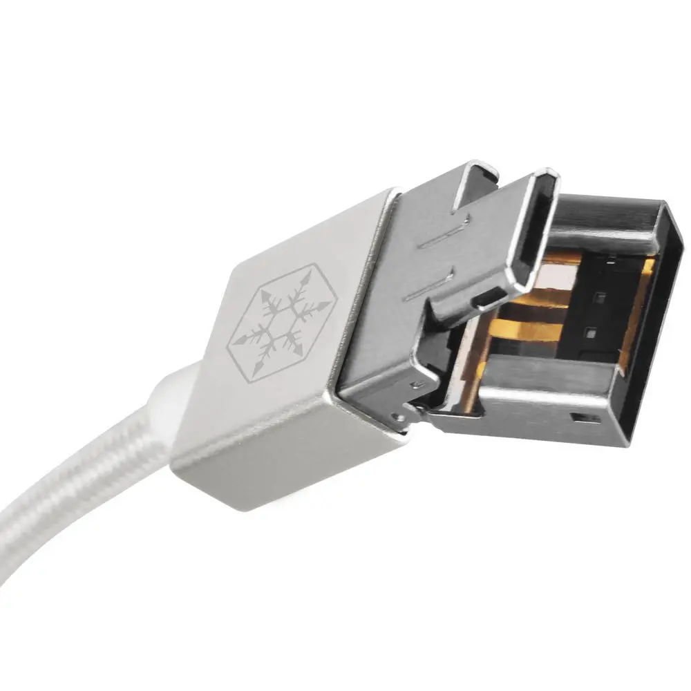 Silverstone SST-CPU02S Cavo 2in1 Micro USB / USB A, Micro-B, Argento - 1m
