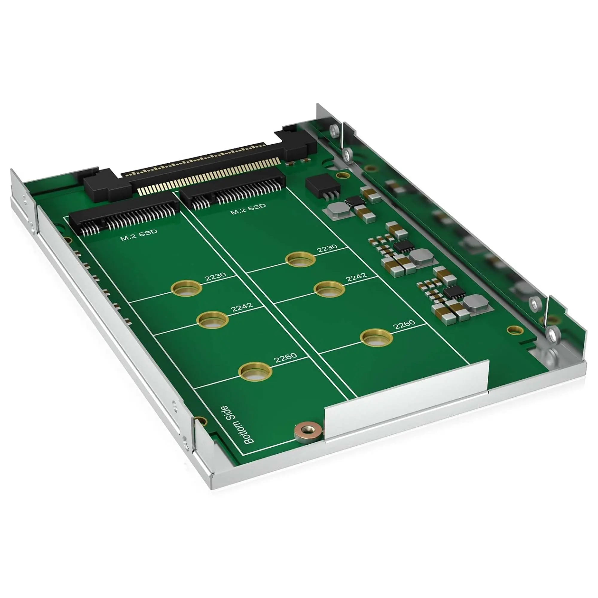 Icy Box IB-M2U02-R Convertitore Interno RAID 2x M.2 SATA SSD / 2.5 U.2 SSD