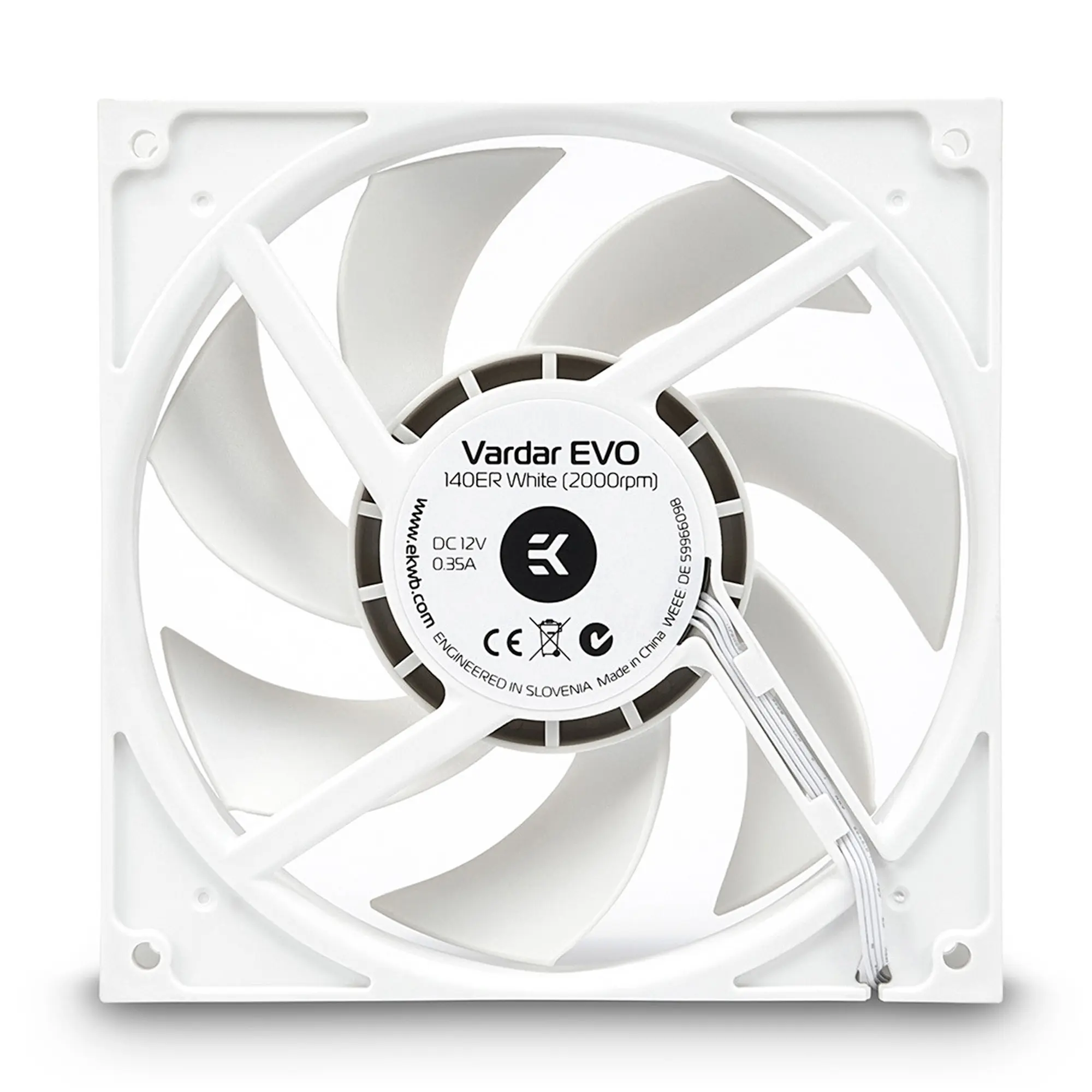 EK Water Blocks EK-Vardar EVO 140ER BB PWM, 2000 RPM, Bianco - 140mm - immagine 2