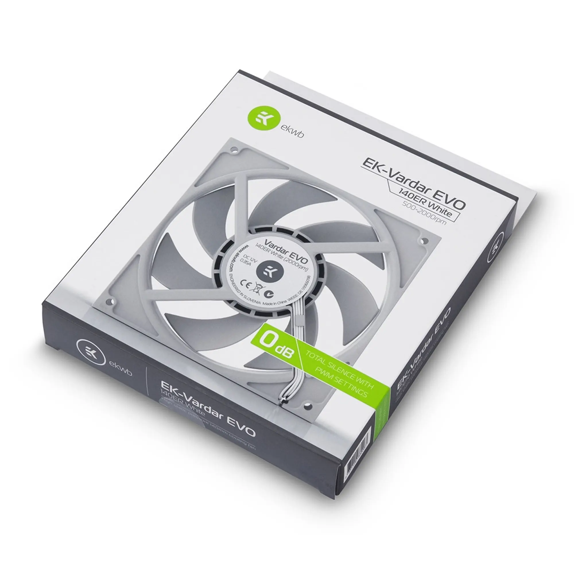EK Water Blocks EK-Vardar EVO 140ER BB PWM, 2000 RPM, Bianco - 140mm - immagine 5