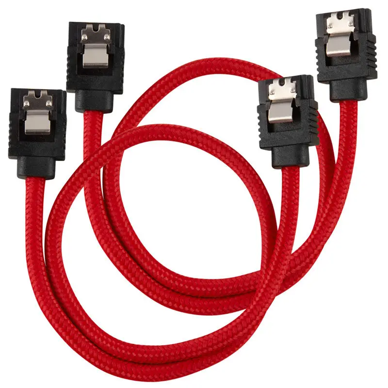 Corsair Premium Sleeved SATA Cable - SATA 6Gbps 30cm, Rosso