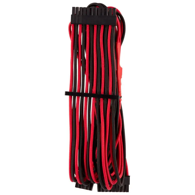 Corsair Premium Sleeved ATX 24-pin, Type 4 (Generation 4) - Rosso/Nero - immagine 2