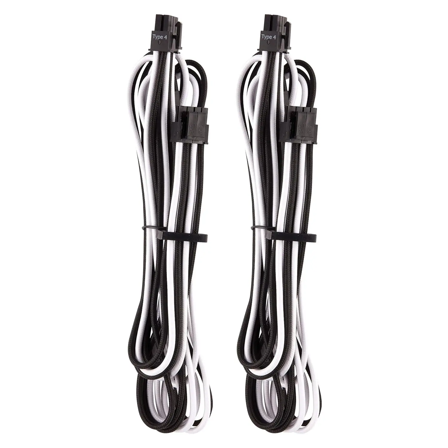 Corsair Premium Sleeved EPS12V CPU cable, Type 4 (Generation 4) - Bianco/Nero - immagine 2
