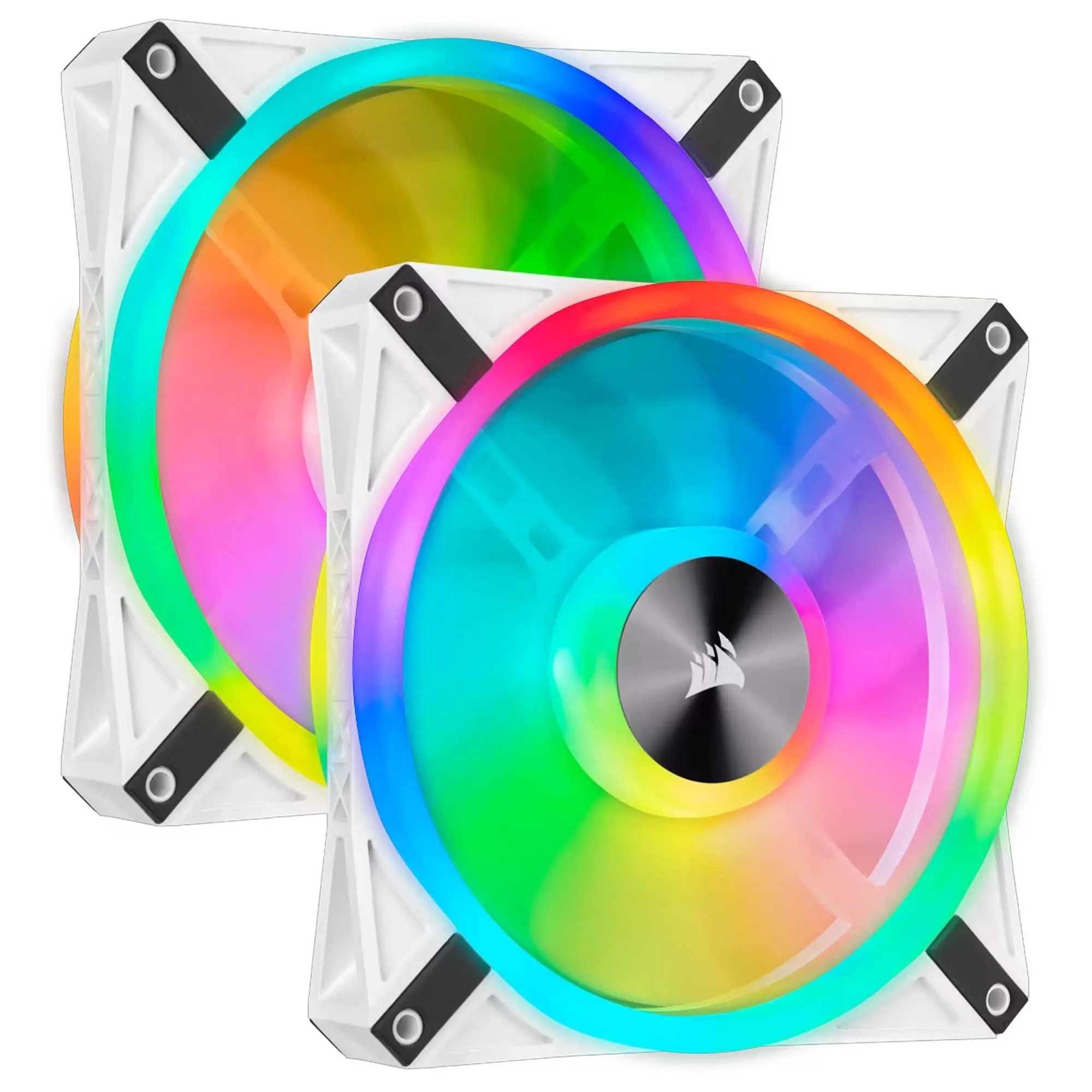 Corsair QL Series QL140 RGB LED, 140mm - Kit 2 Ventole & Lighting Node CORE - White