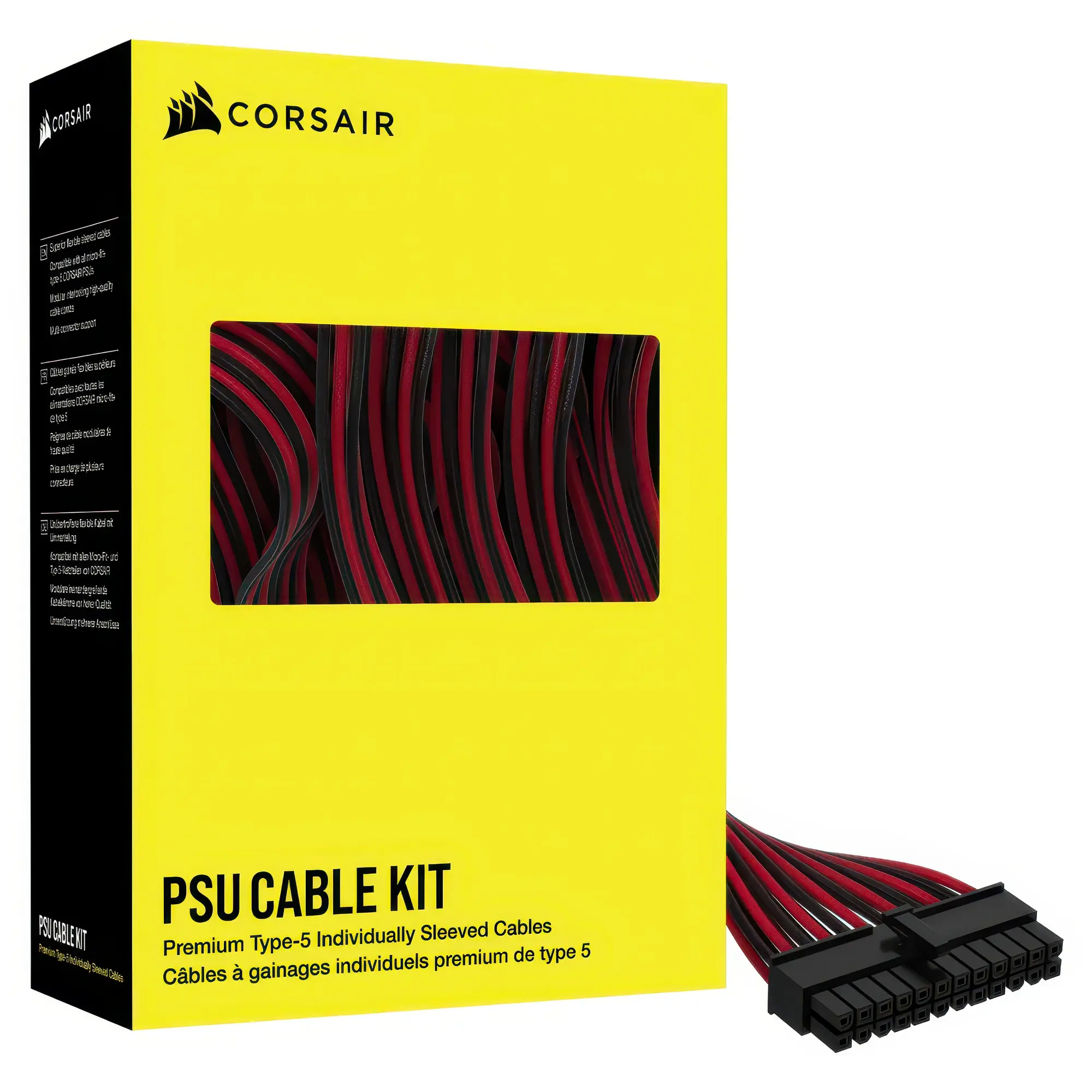 Corsair Premium Sleeved DC Cable Kit Starter, Type 5 (Generation 5) - Rosso/Nero