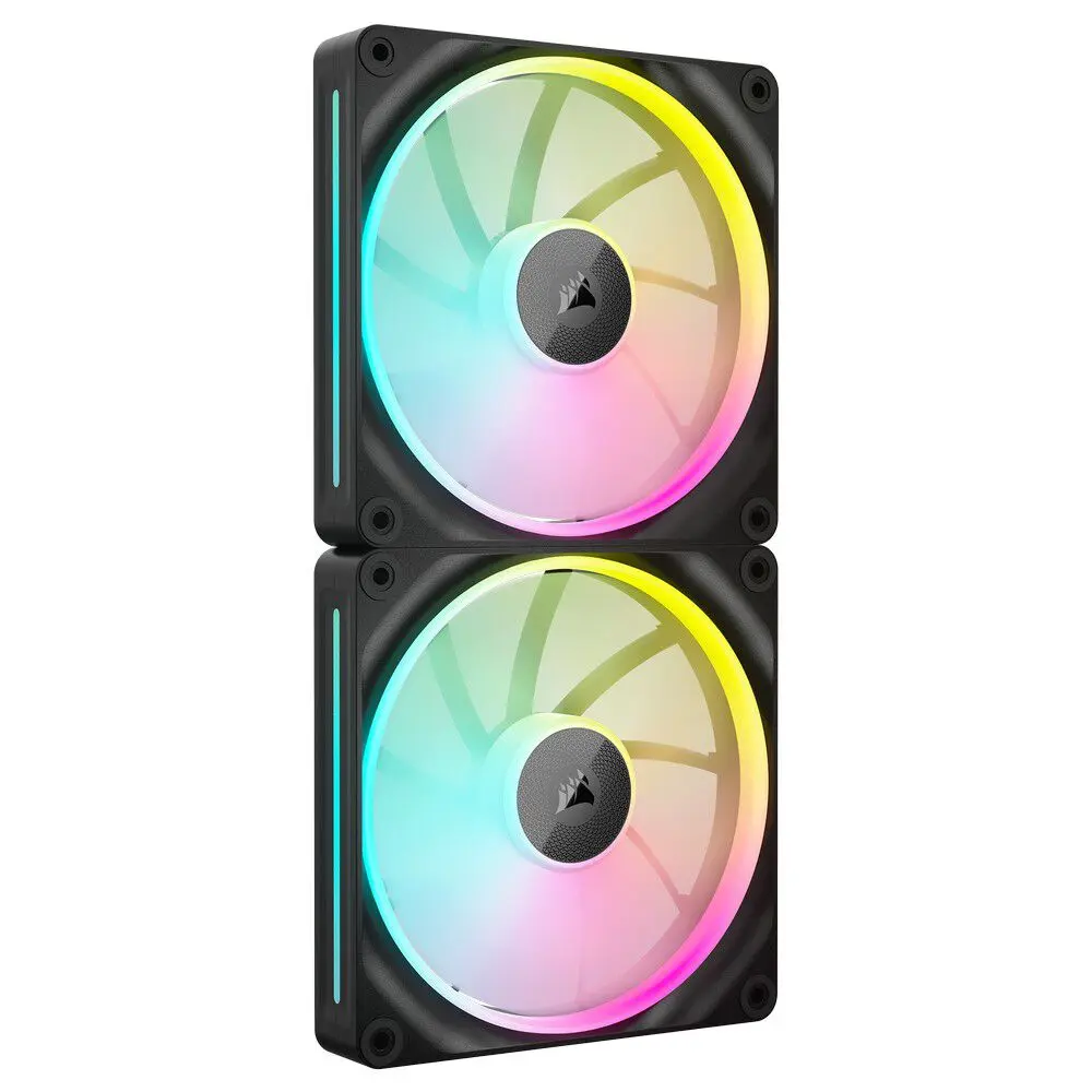 Corsair iCUE LINK LX140 RGB, Ventola PWM, Dual Fan Kit, Nera - 140mm